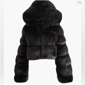 Woman's Faux Fur Coat with Hood